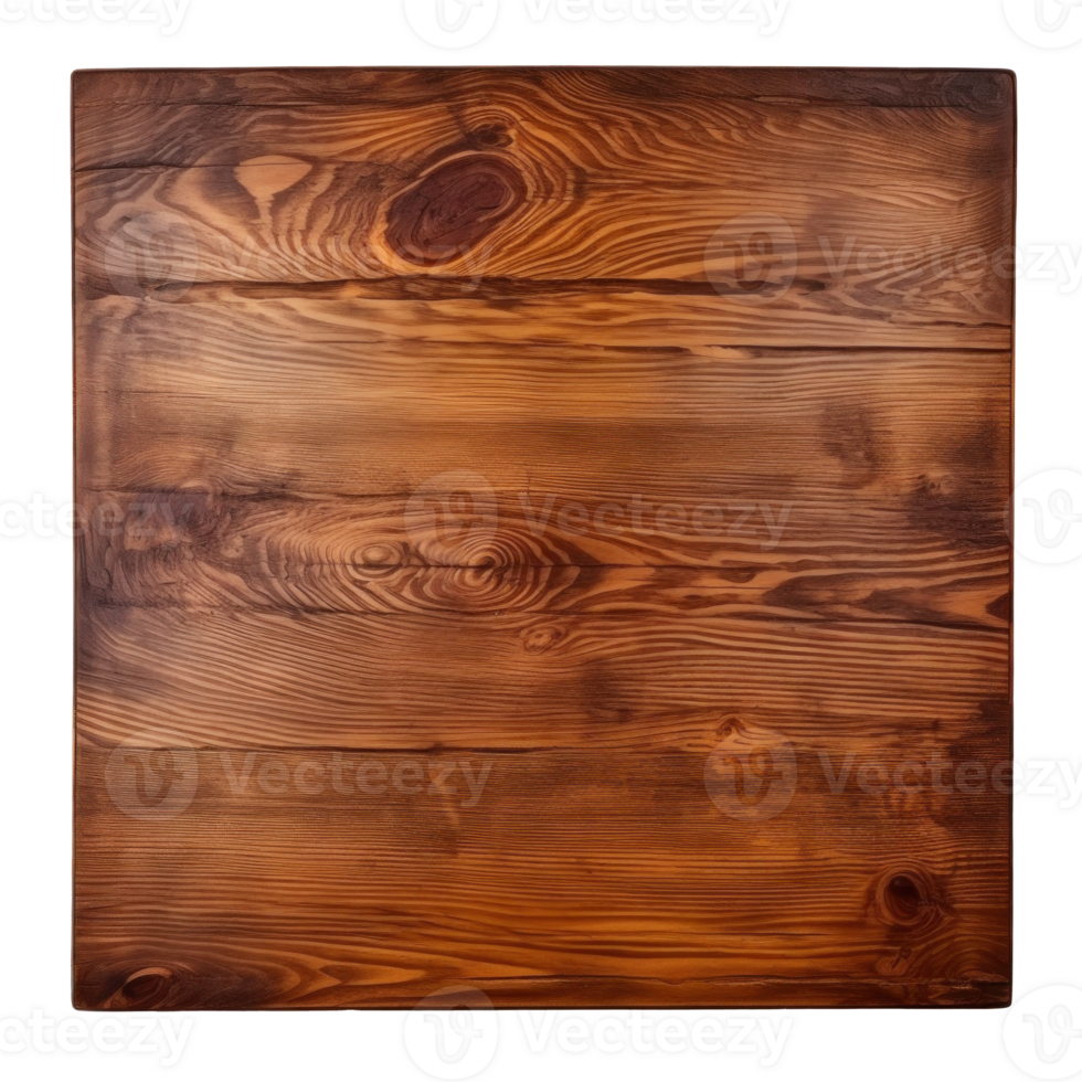 AI generated Wooden Table Top View on Transparent Background png
