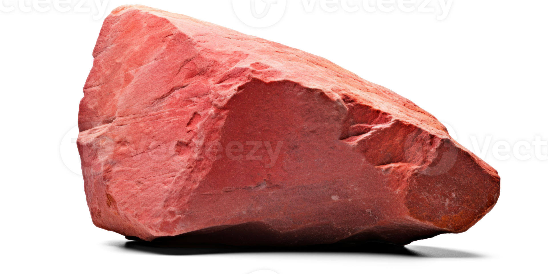 AI generated red heavy rock, png file of isolated cutout object on transparent background with shadow