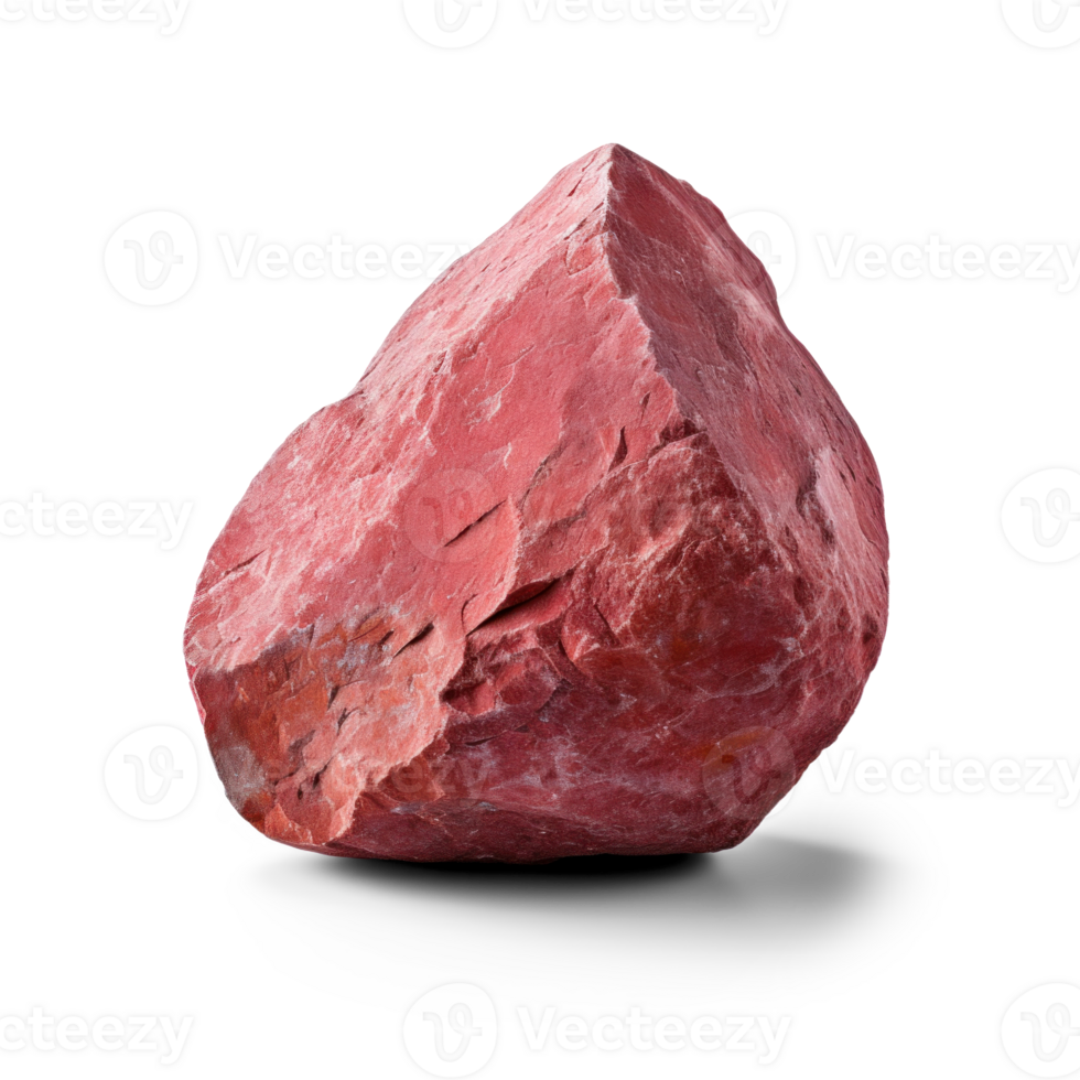 AI generated red large rock, png file of isolated cutout object on transparent background with shadow