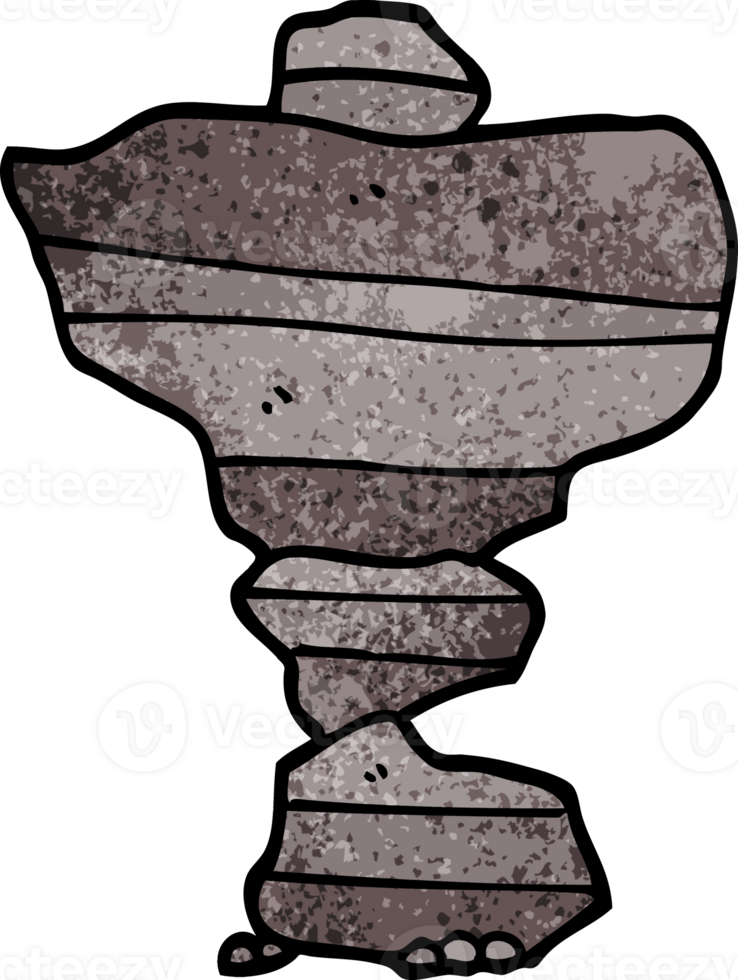 tecknad serie klotter av staplade sten png