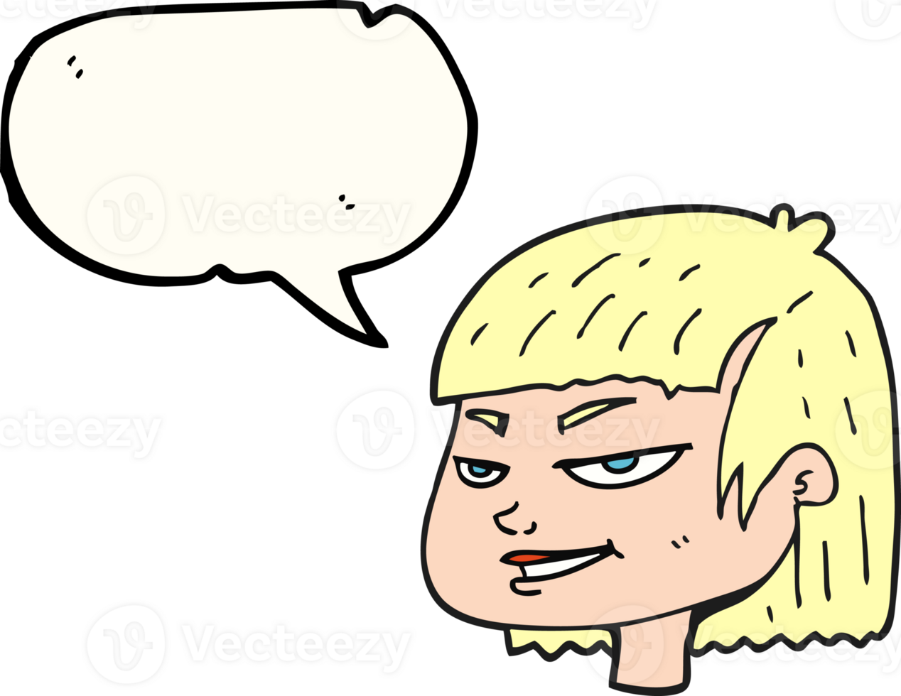 speech bubble cartoon mean looking girl 36354507 PNG