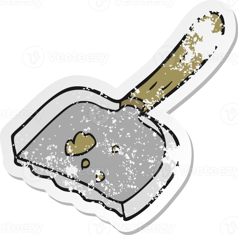 retro distressed sticker of a cartoon dust pan 36354529 PNG