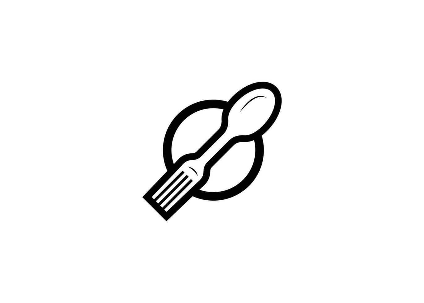 Minimal fork and spoon vector logo design template