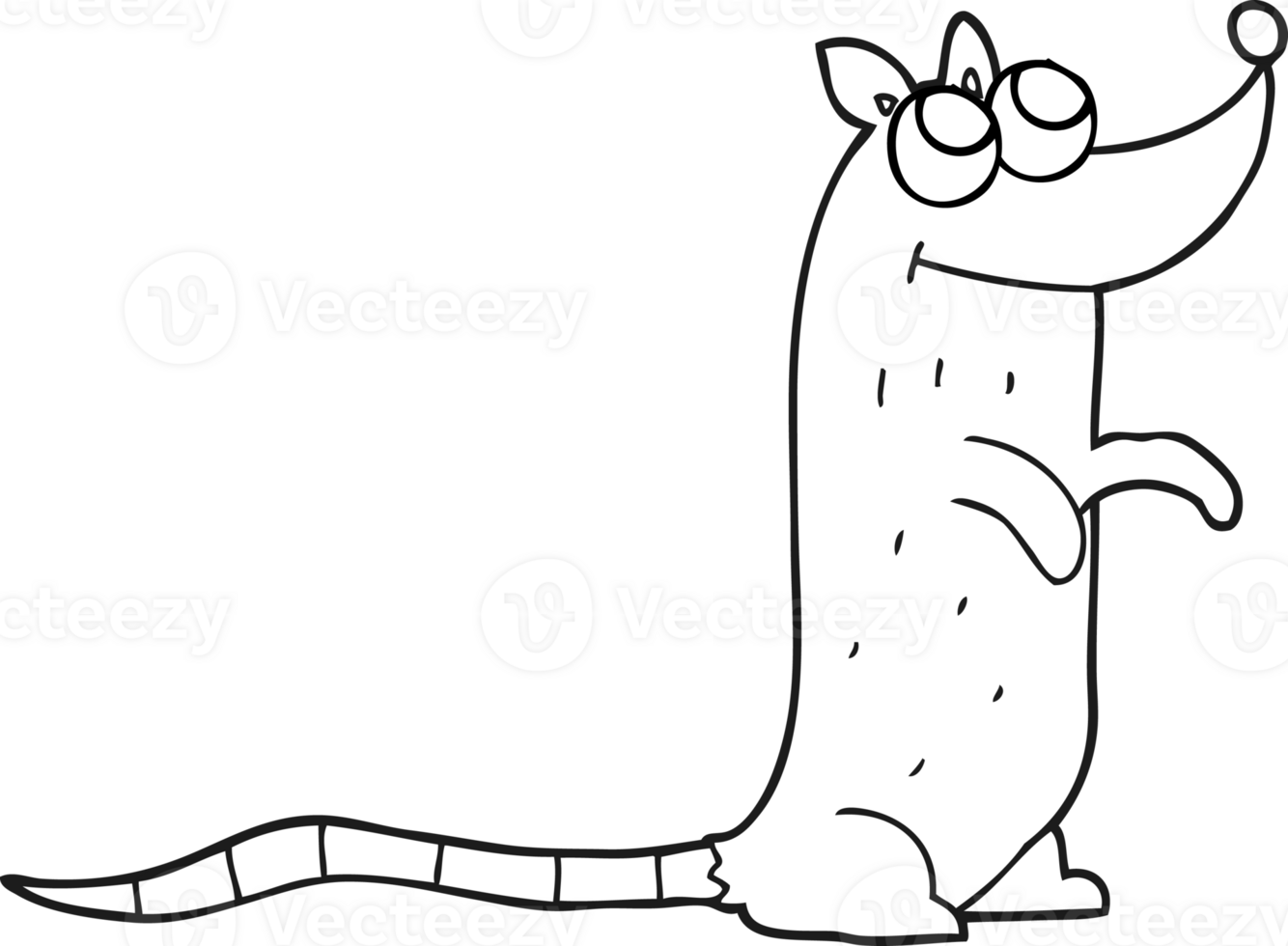 black and white cartoon rat png