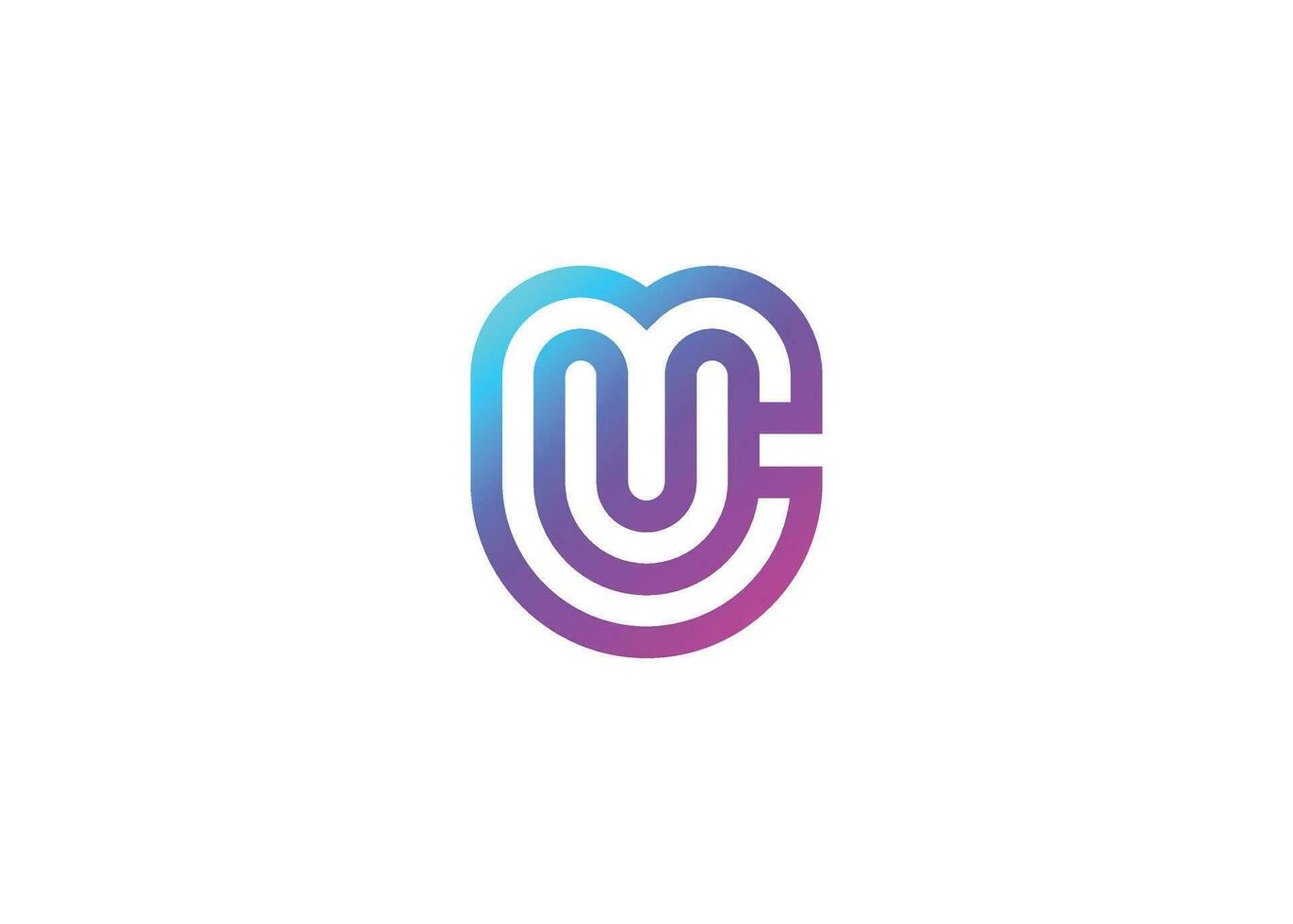 Letter U M C vector monogram logo design template