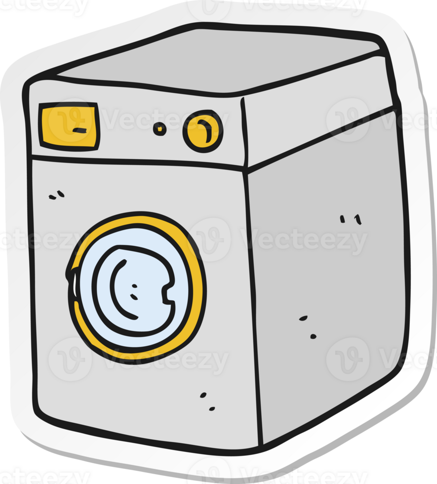 sticker van een tekenfilm het wassen machine png