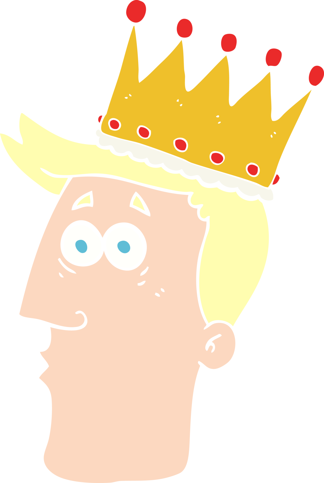 flat color illustration of a cartoon kings head 36354728 PNG