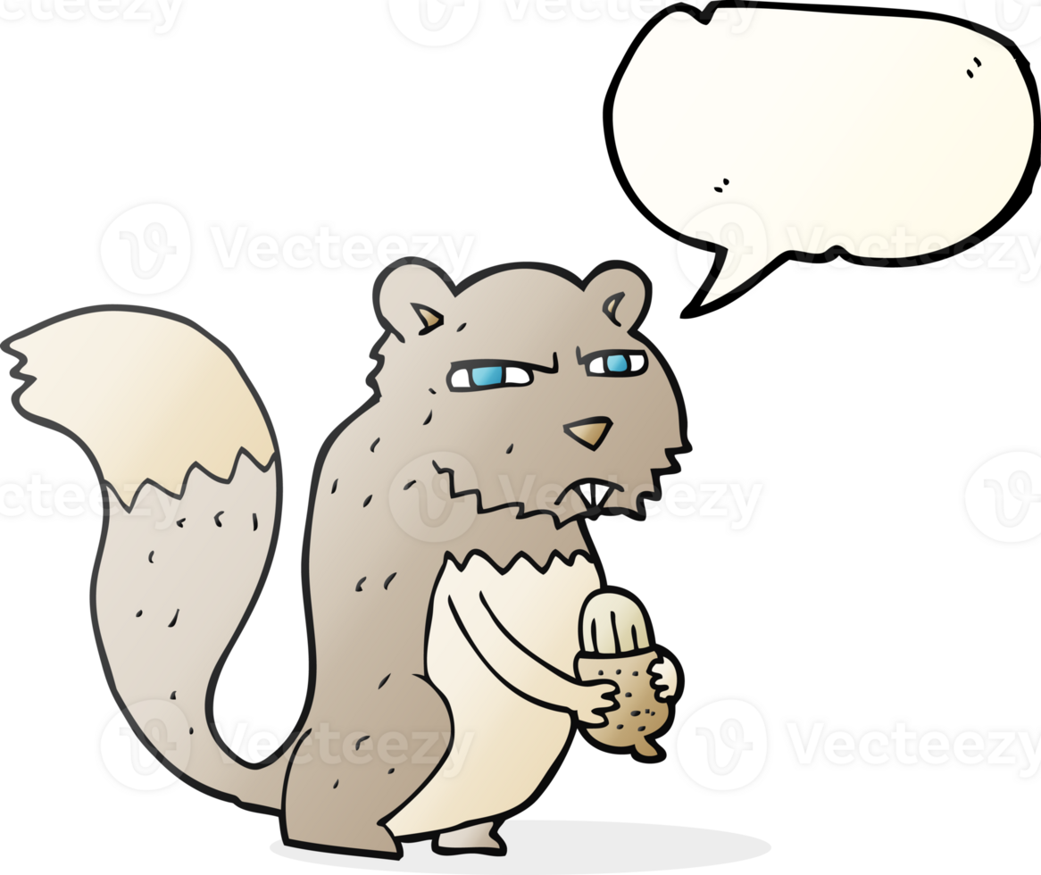 speech bubble cartoon angry squirrel with nut png