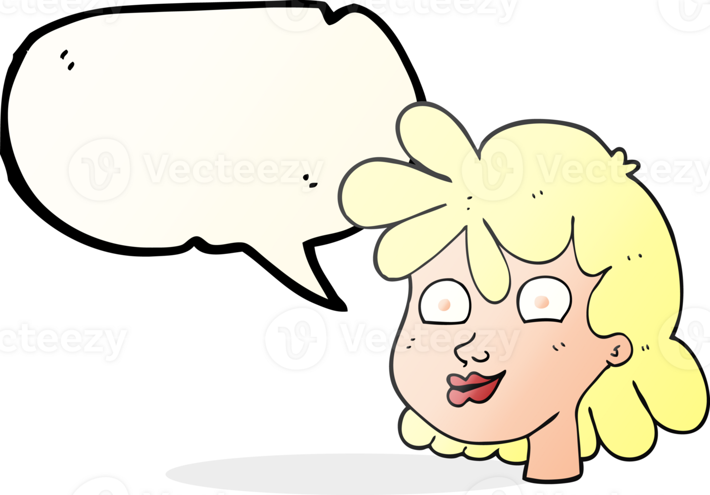 speech bubble cartoon female face png