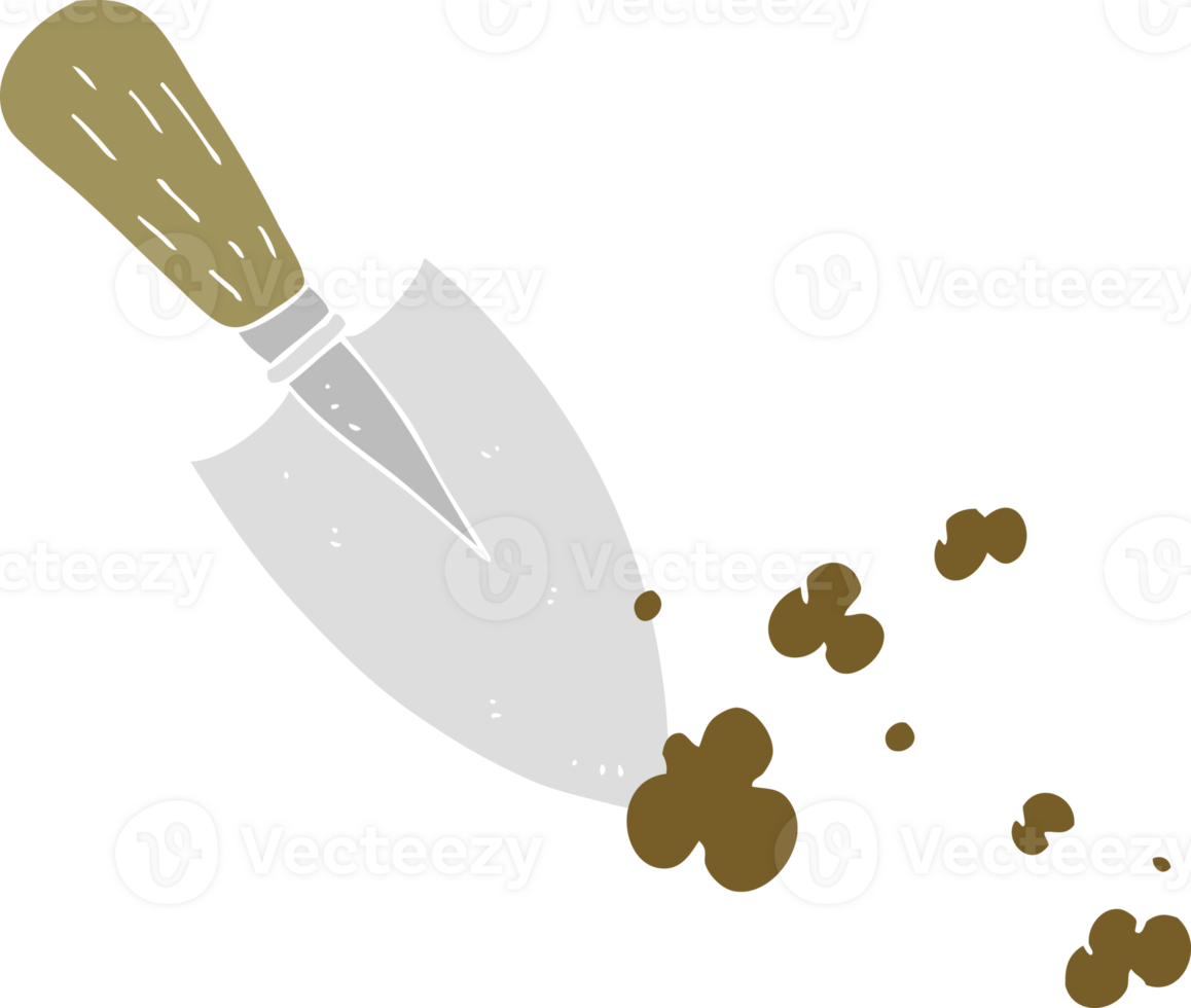 flat color illustration of a cartoon garden trowel png