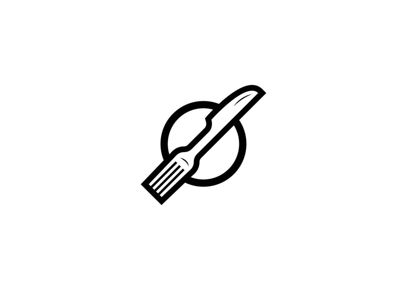 Minimal fork and knife vector logo design template