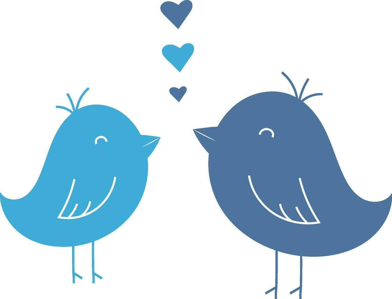 Couple blue birds in love vector