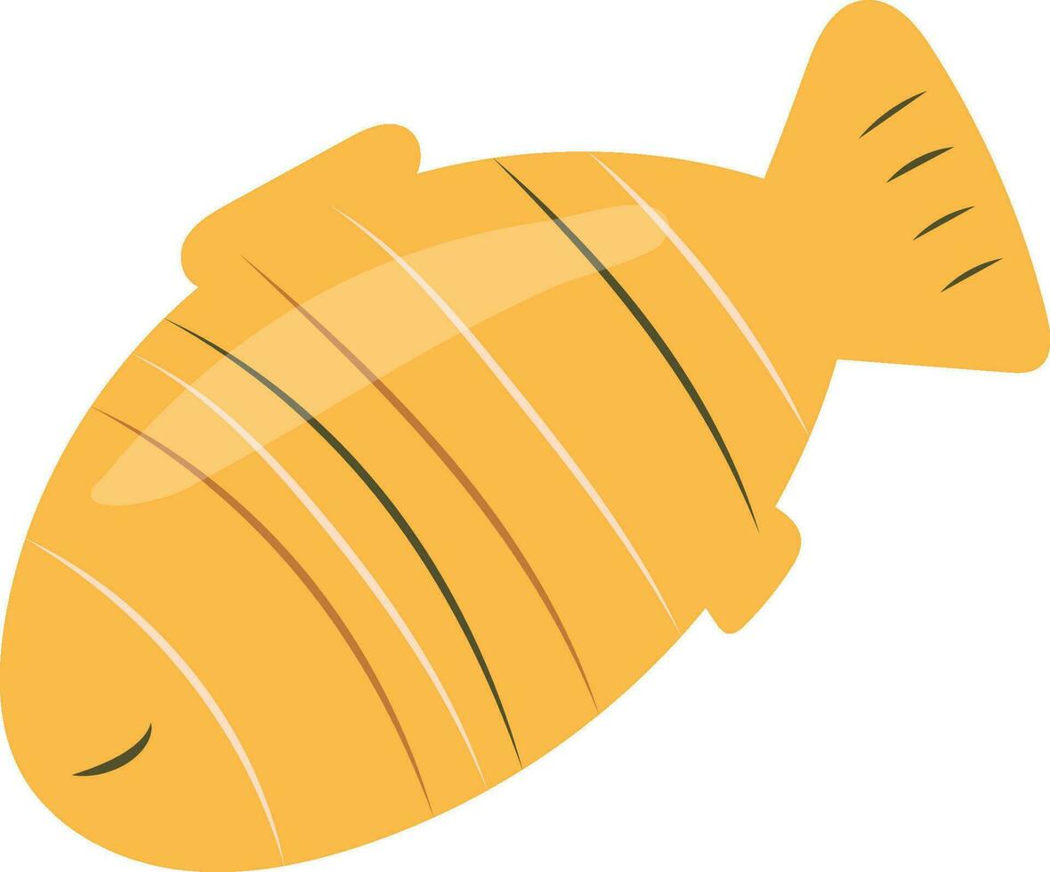Yellow fish with closed eyes vector