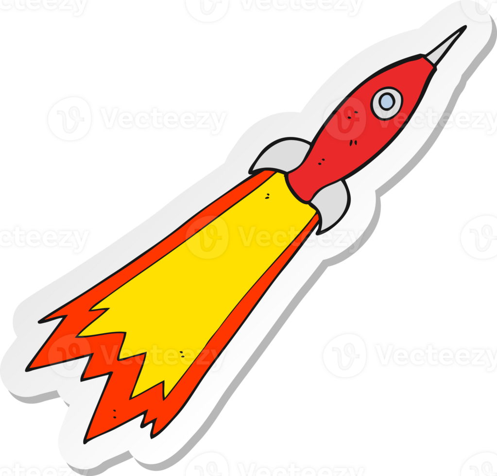 sticker of a cartoon rocket png