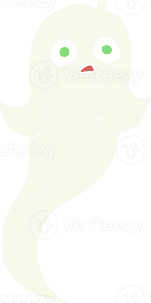 flat color illustration of a cartoon halloween ghost png