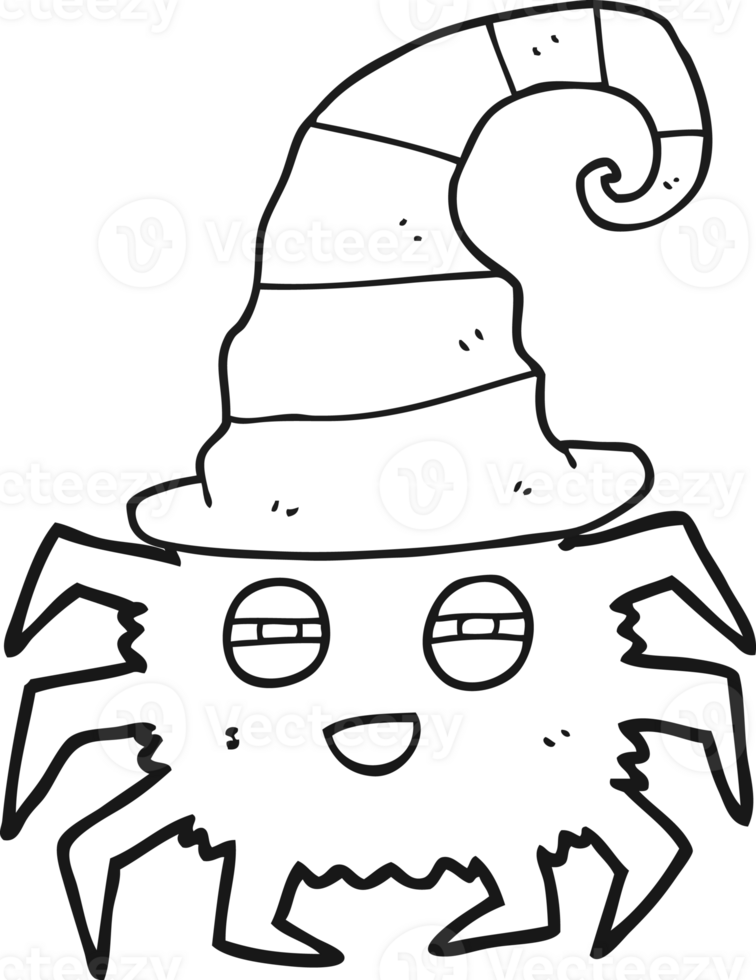 black and white cartoon halloween spider png