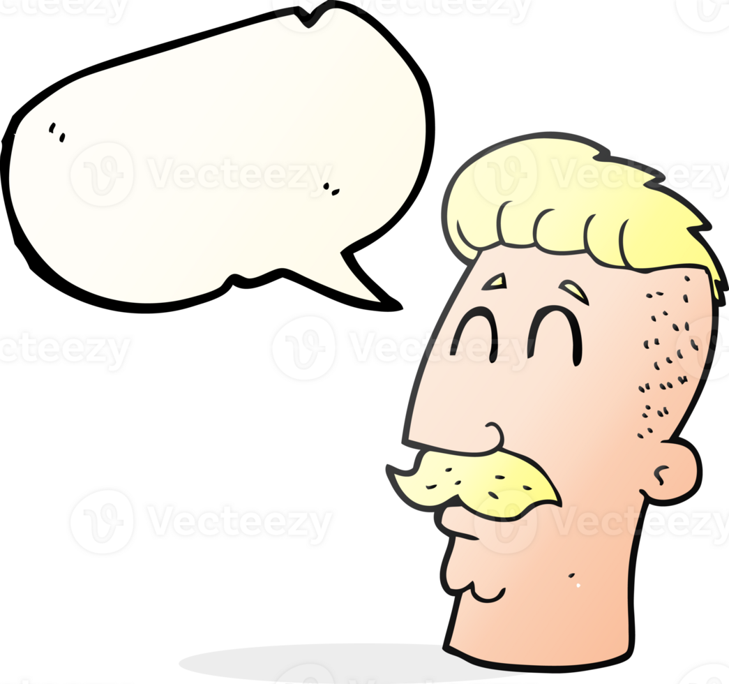 speech bubble cartoon man with hipster hair cut png