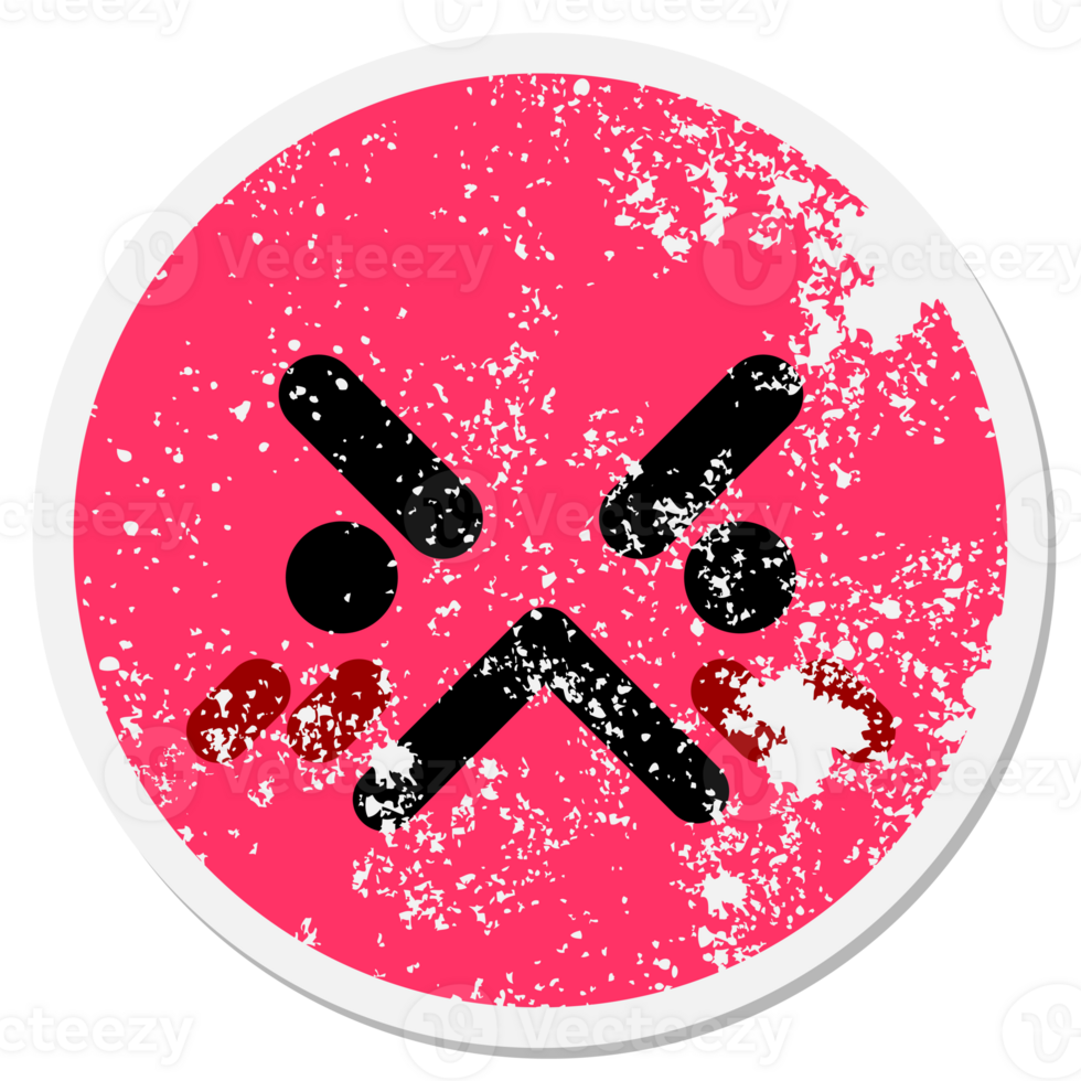annoyed face circular sticker png