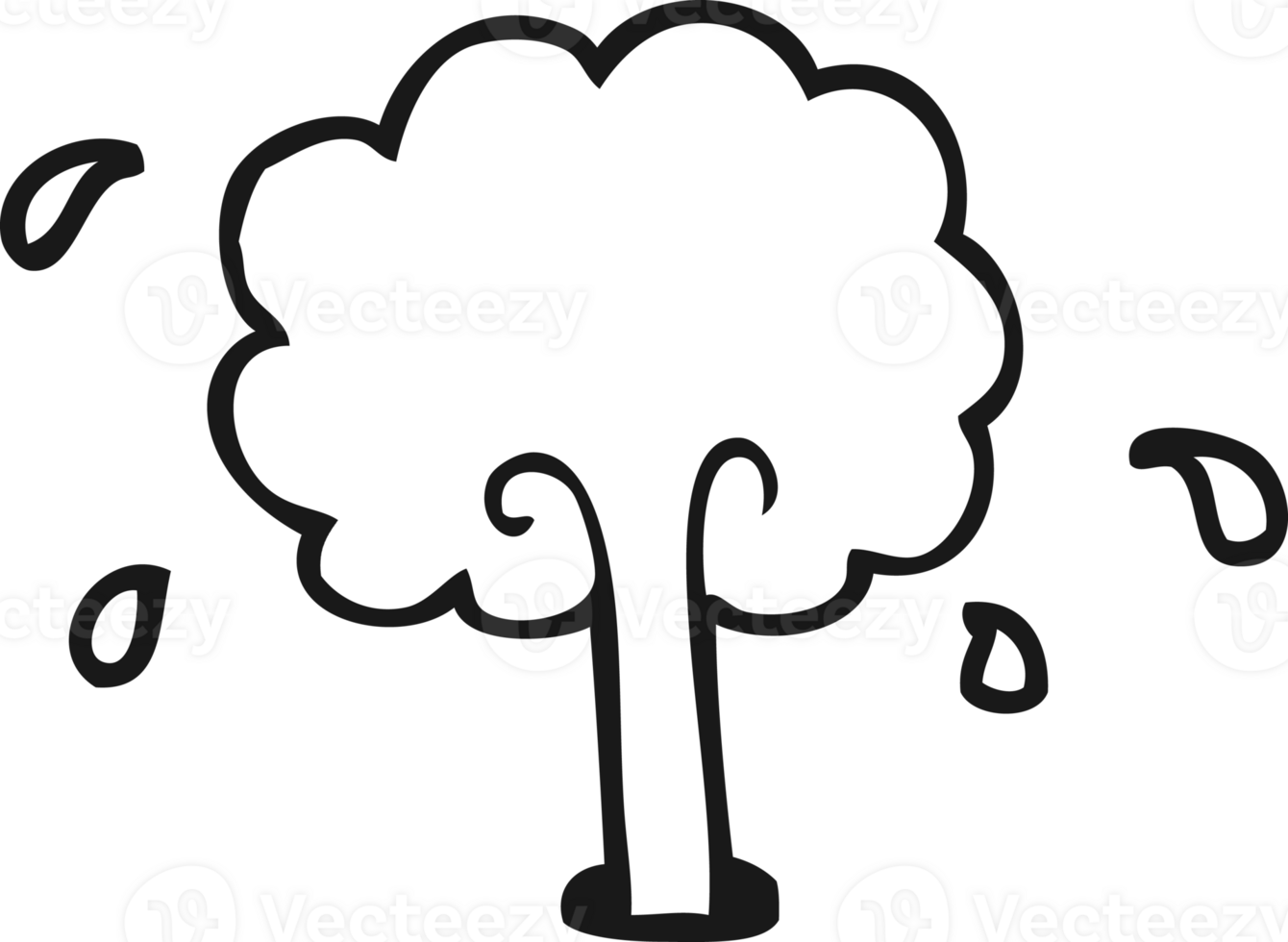 black and white cartoon spouting water png