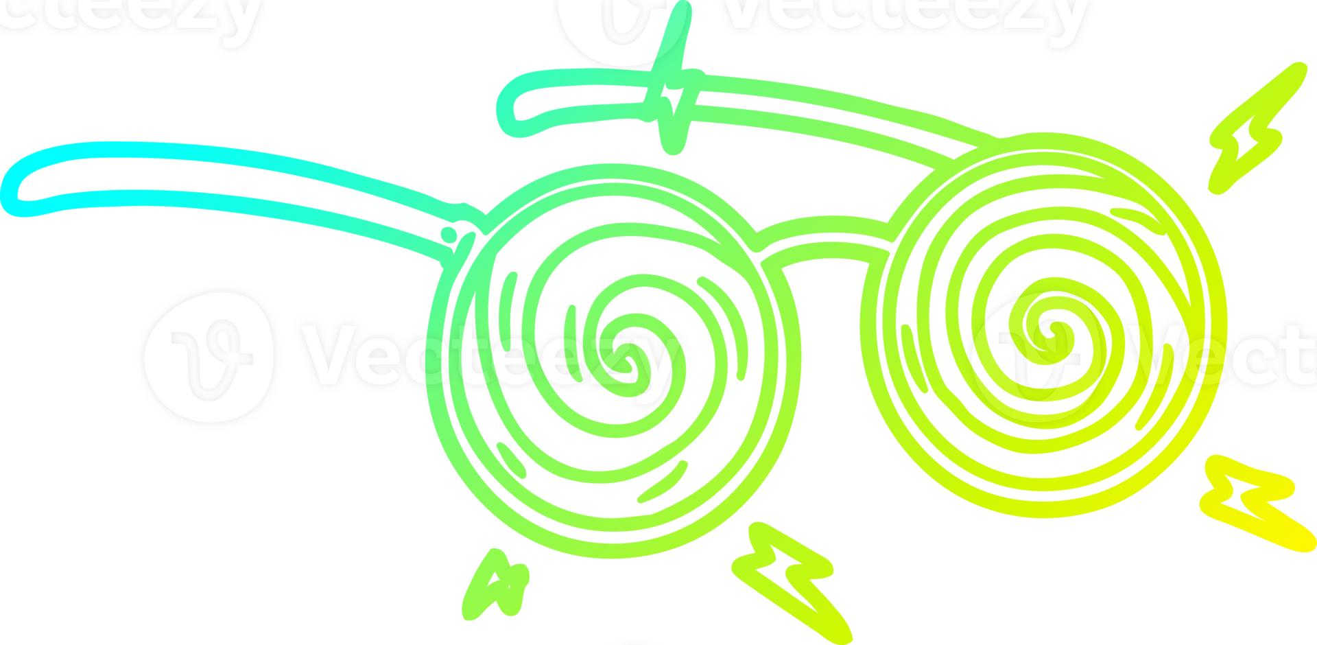 cold gradient line drawing cartoon x-ray specs png