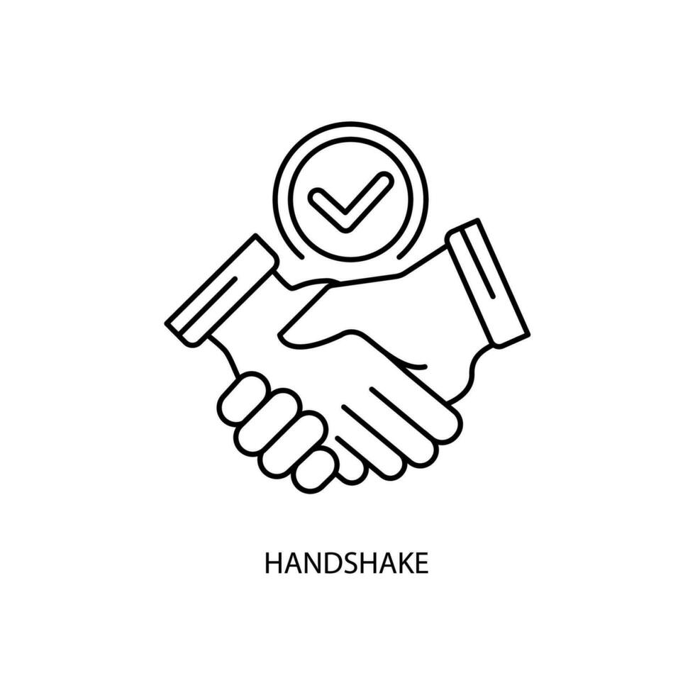 handshake concept line icon. Simple element illustration. handshake concept outline symbol design. vector