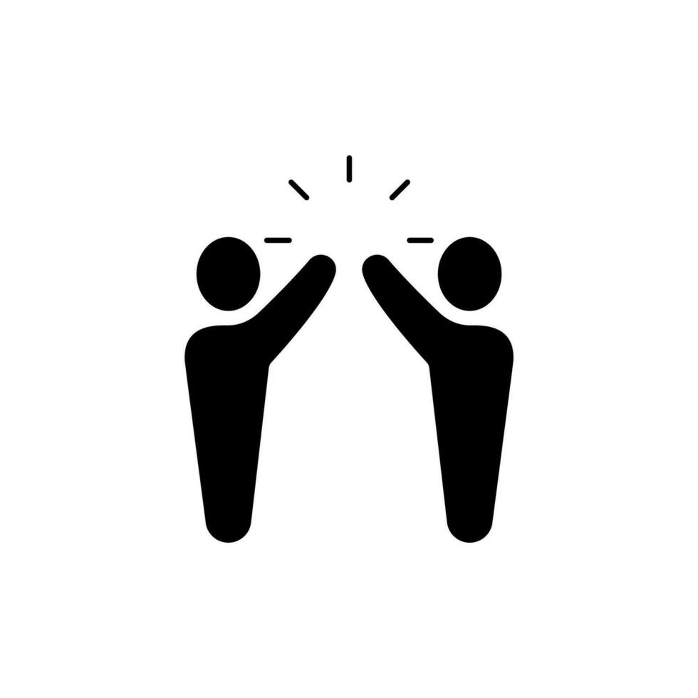 high five concept line icon. Simple element illustration. high five concept outline symbol design. vector