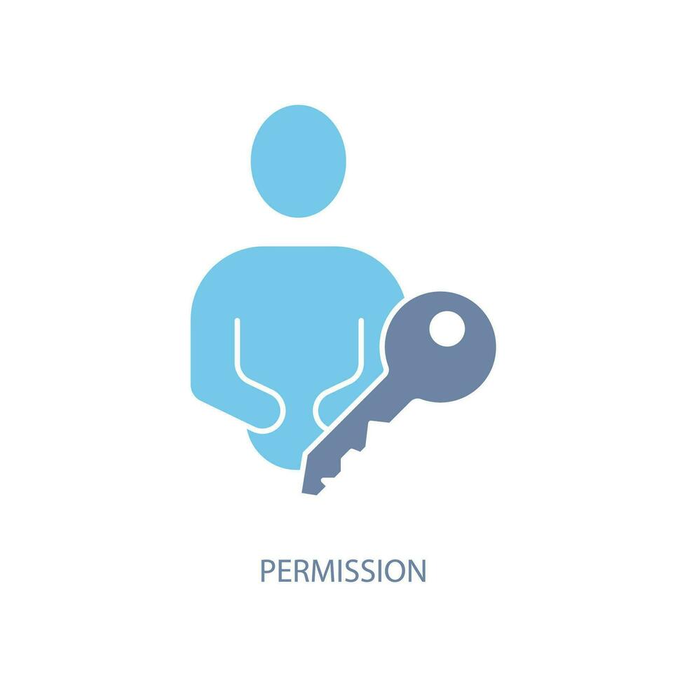 permission concept line icon. Simple element illustration. permission concept outline symbol design. vector
