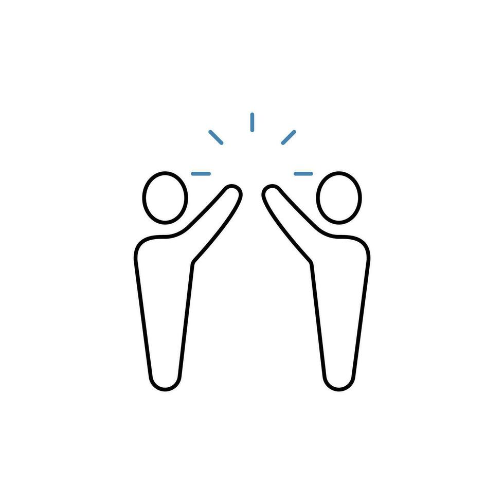 high five concept line icon. Simple element illustration. high five concept outline symbol design. vector