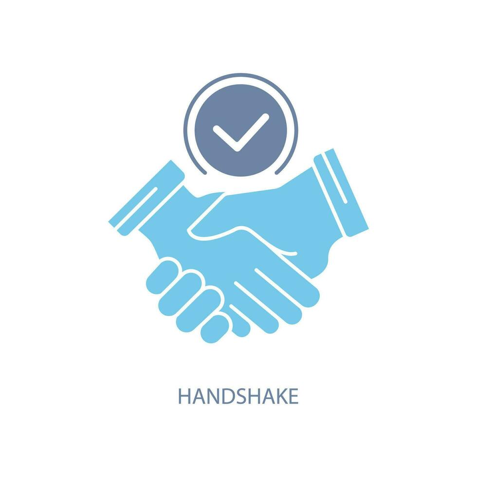 handshake concept line icon. Simple element illustration. handshake concept outline symbol design. vector