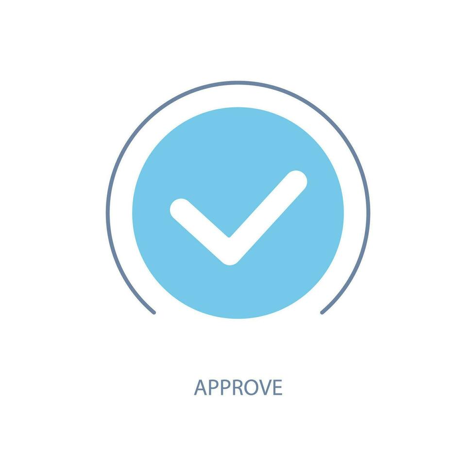 approve concept line icon. Simple element illustration. approve concept outline symbol design. vector