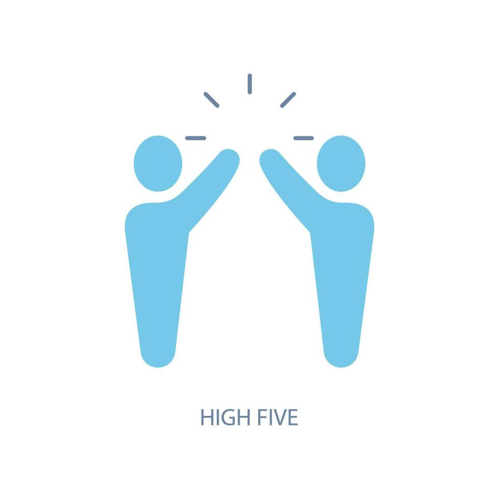 high five concept line icon. Simple element illustration. high five concept outline symbol design. vector