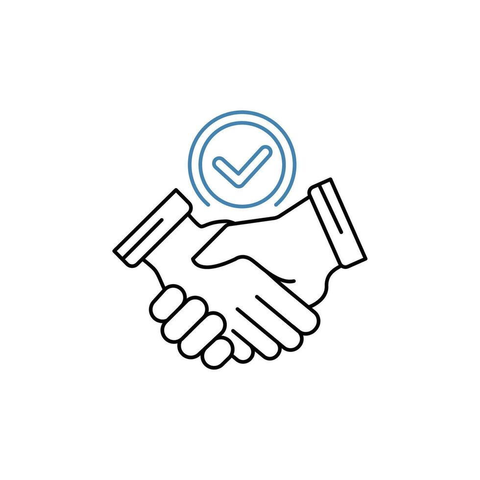 handshake concept line icon. Simple element illustration. handshake concept outline symbol design. vector