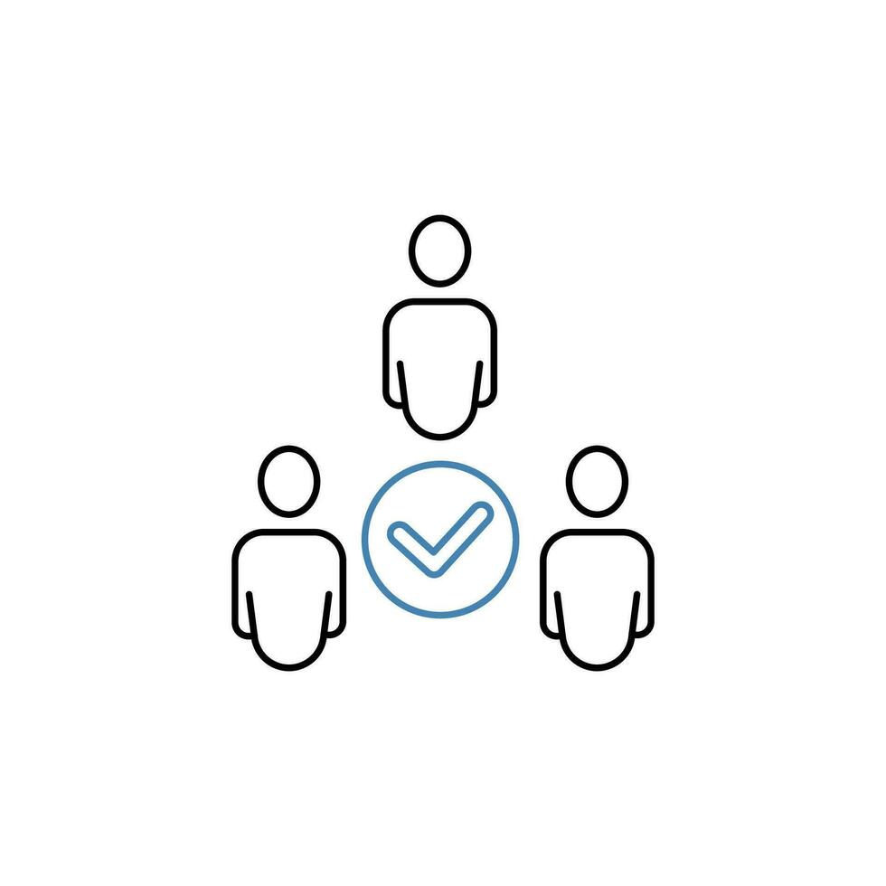 team approvals concept line icon. Simple element illustration. team approvals concept outline symbol design. vector