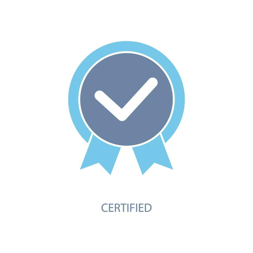 certified concept line icon. Simple element illustration. certified concept outline symbol design. vector