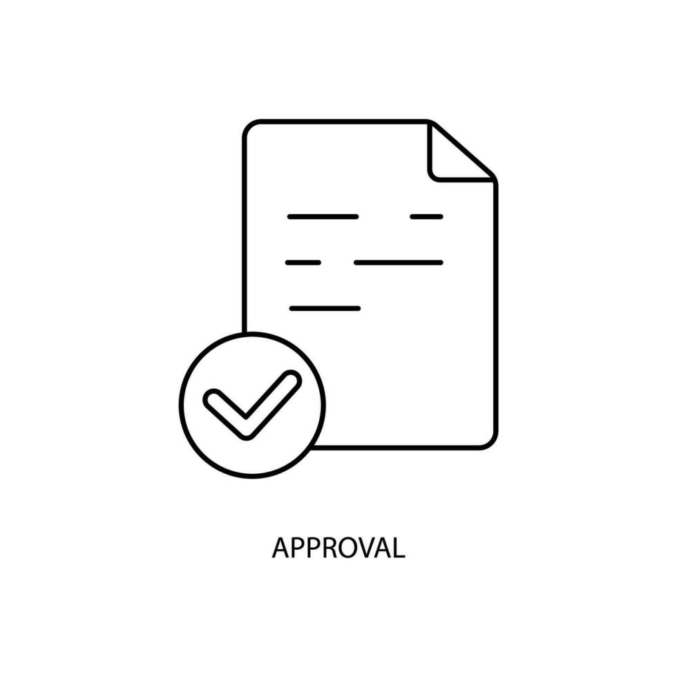 approval concept line icon. Simple element illustration. approval concept outline symbol design. vector