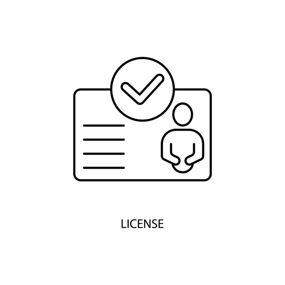 license concept line icon. Simple element illustration. license concept outline symbol design. vector