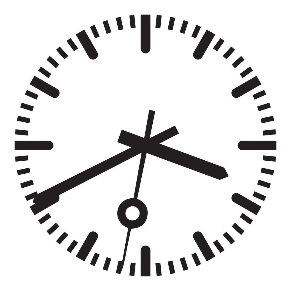 AI generated Clock vector and illustration black and white