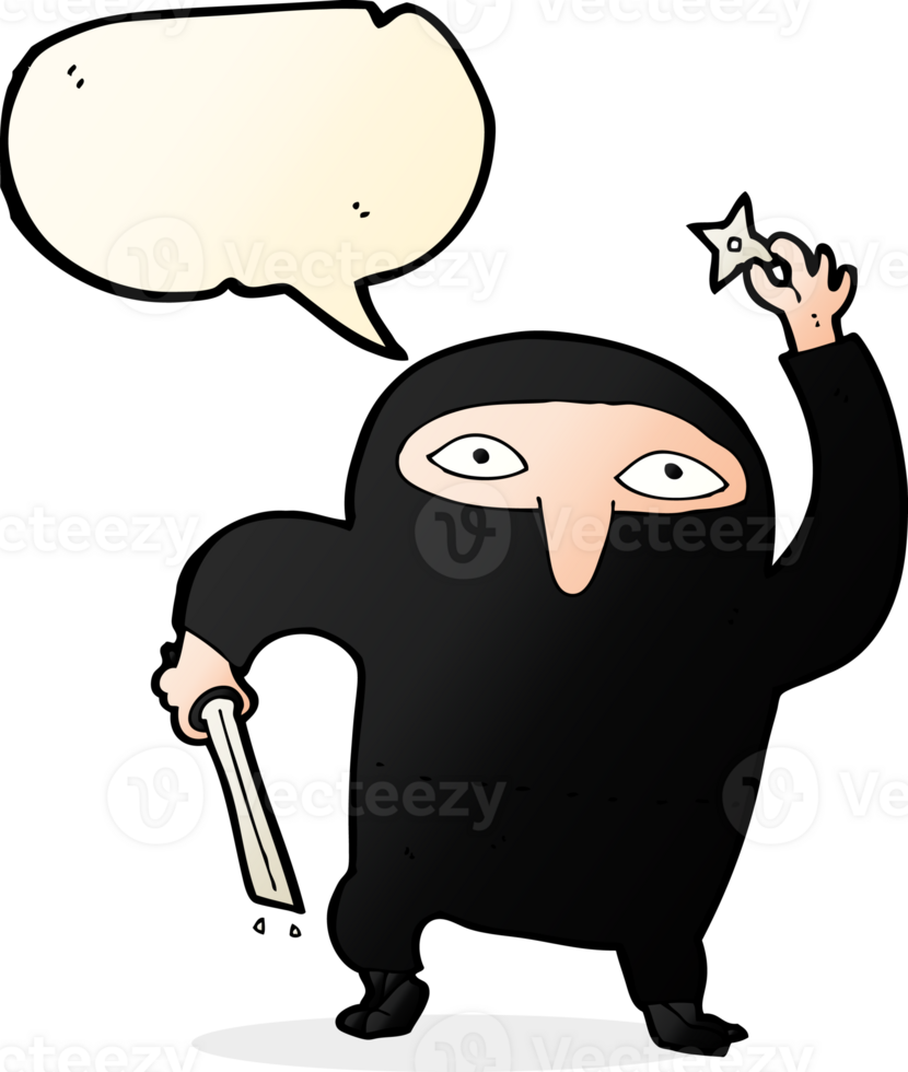 cartoon ninja with speech bubble png