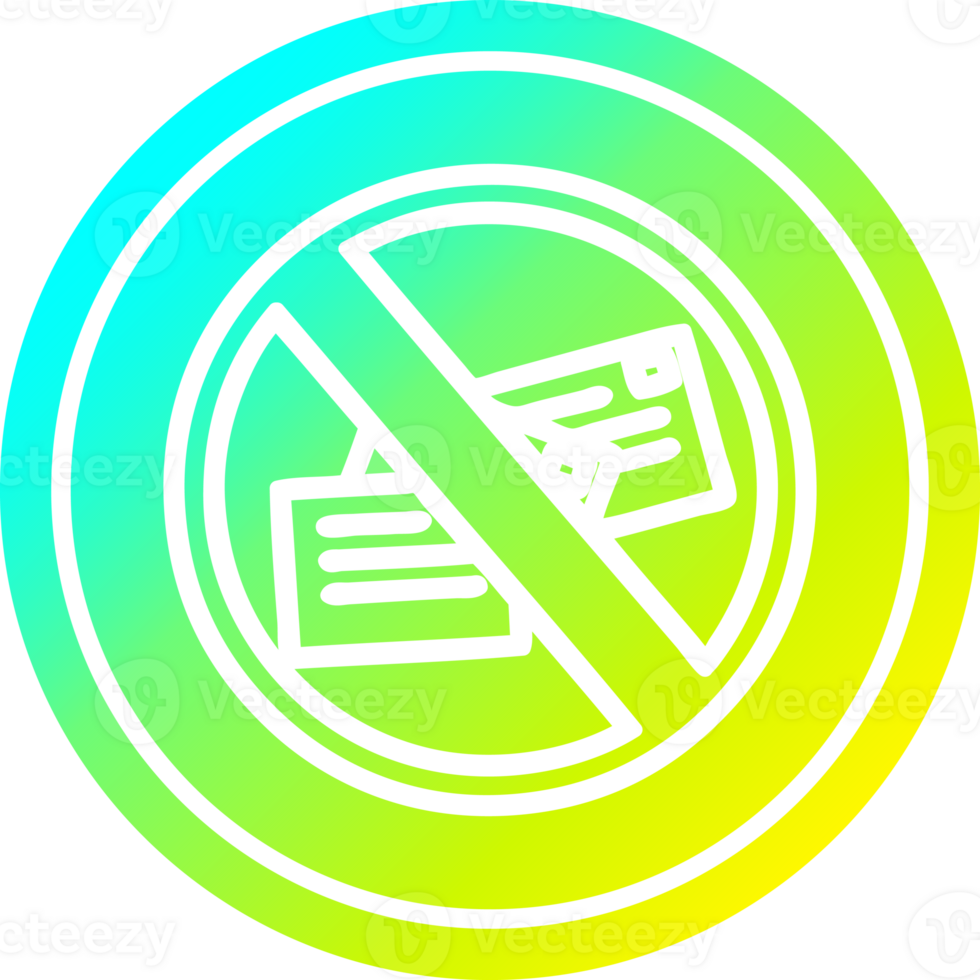 no mail circular in cold gradient spectrum png