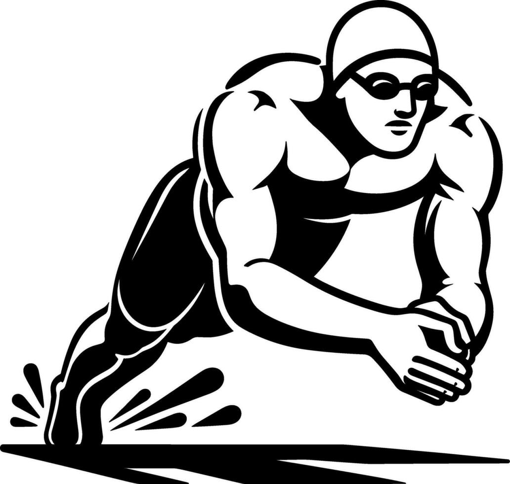Competitive Swimmer Diving vector