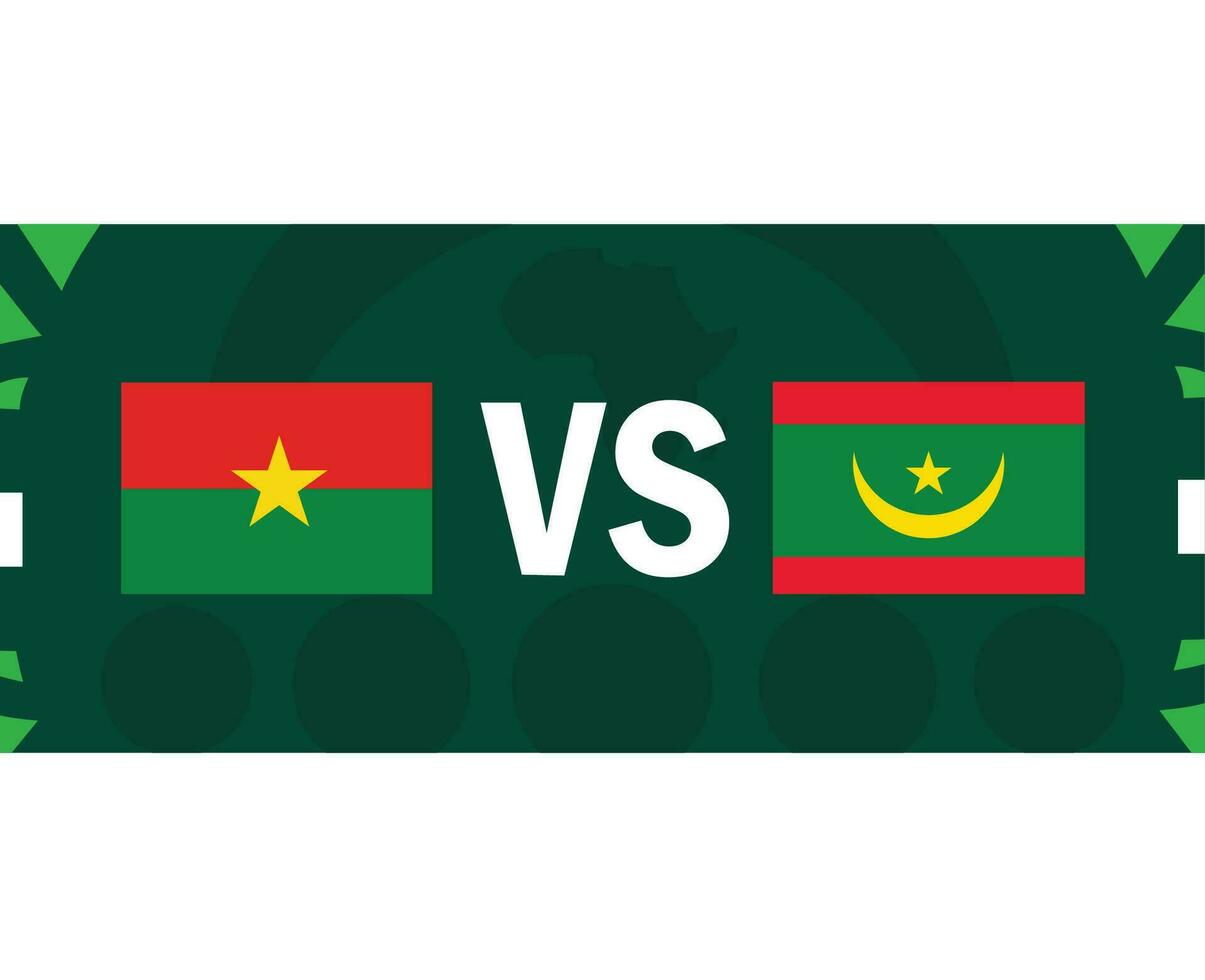 Burkina Faso And Mauritania African Flags Nations 2023 Countries Design Vector