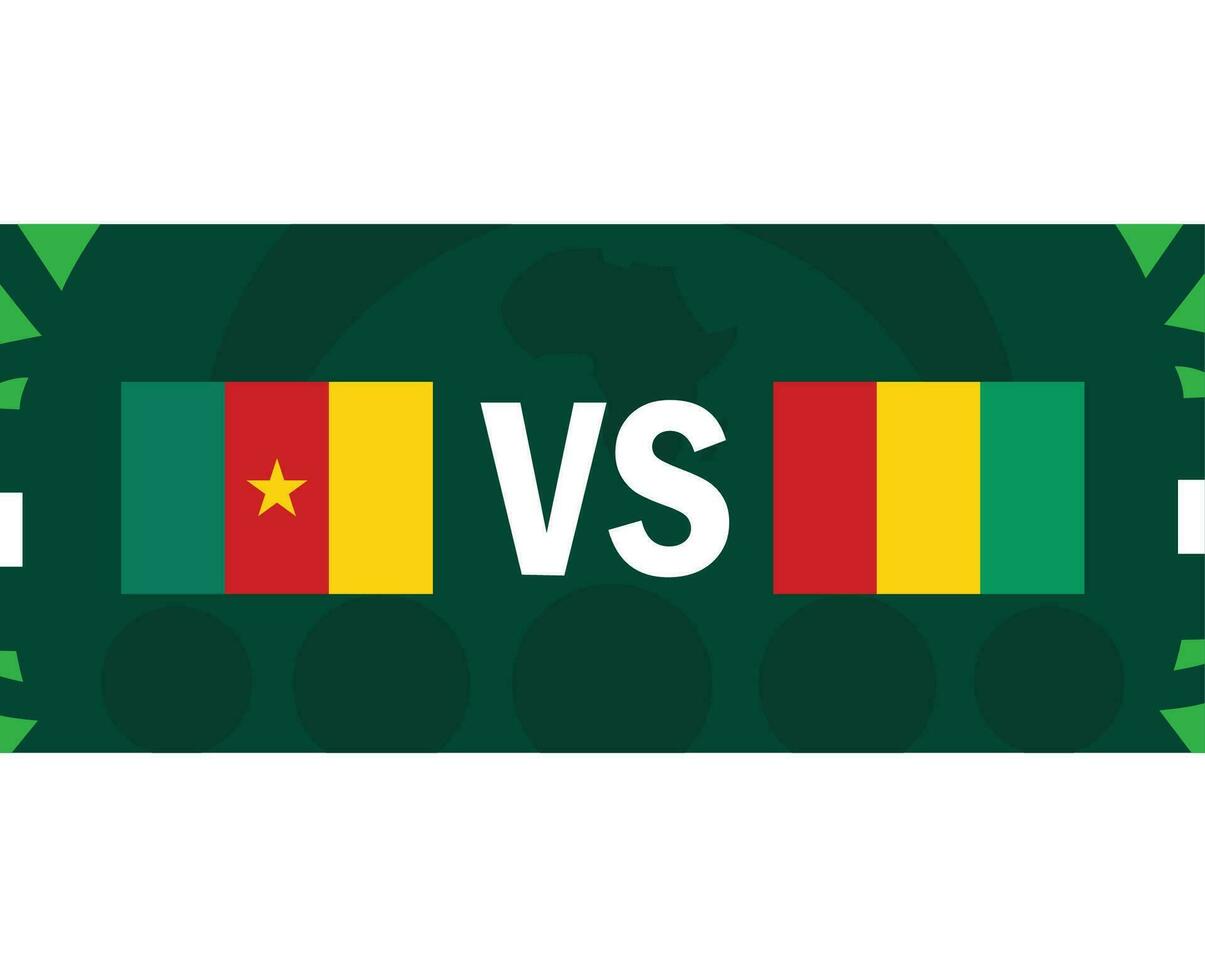 Cameroon And Guinea African Flags Nations 2023 Countries Design Vector