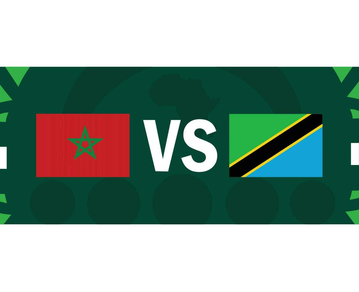 Marruecos y Tanzania africano banderas naciones 2023 países diseño vector