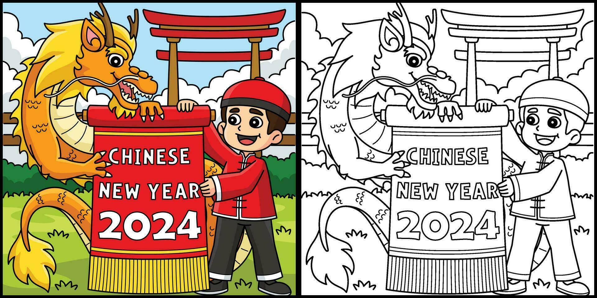 Year of the Dragon Chinese New Year 2024 vector