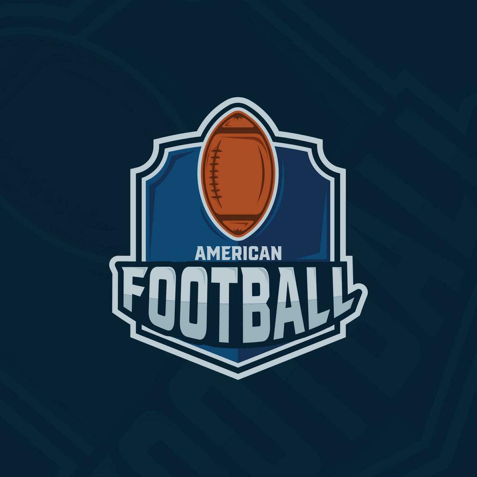 american football emblem logo vector illustration template icon graphic design. sport of ball sign or symbol for club or league concept with badge
