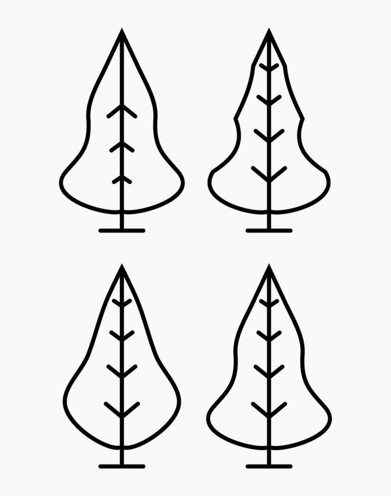 colección de sencillo y minimalista árbol ilustraciones vector