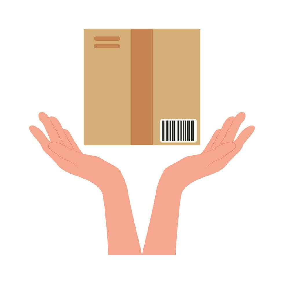 box in hand illustration vector
