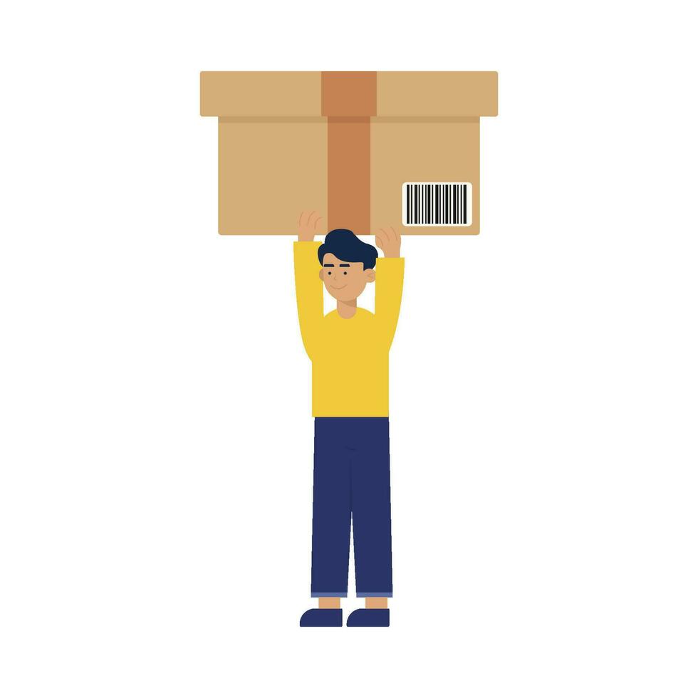 box delivery in customer illustration vector