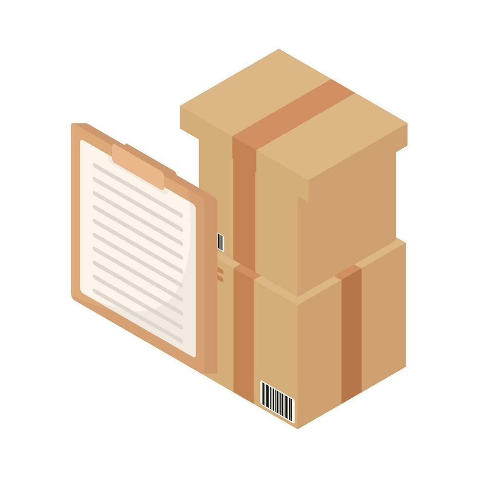 box delivery with document illustration vector