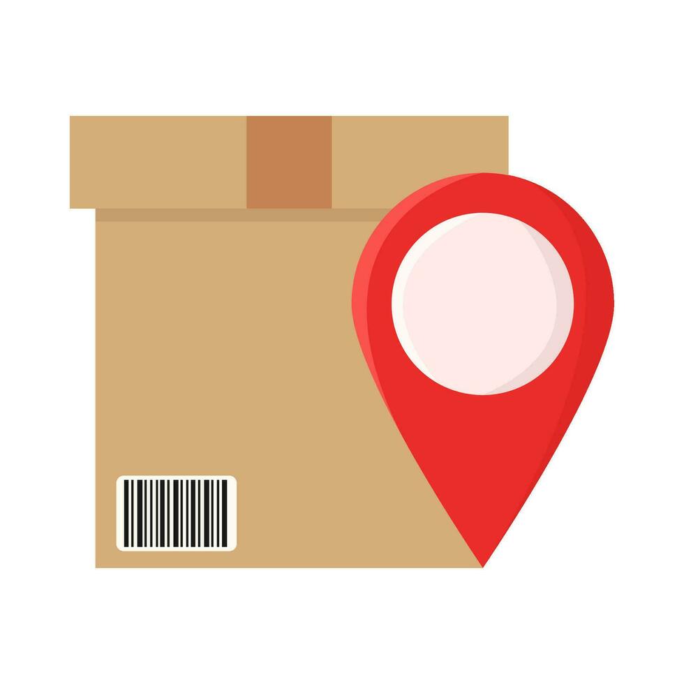 box delivery with location illustration vector